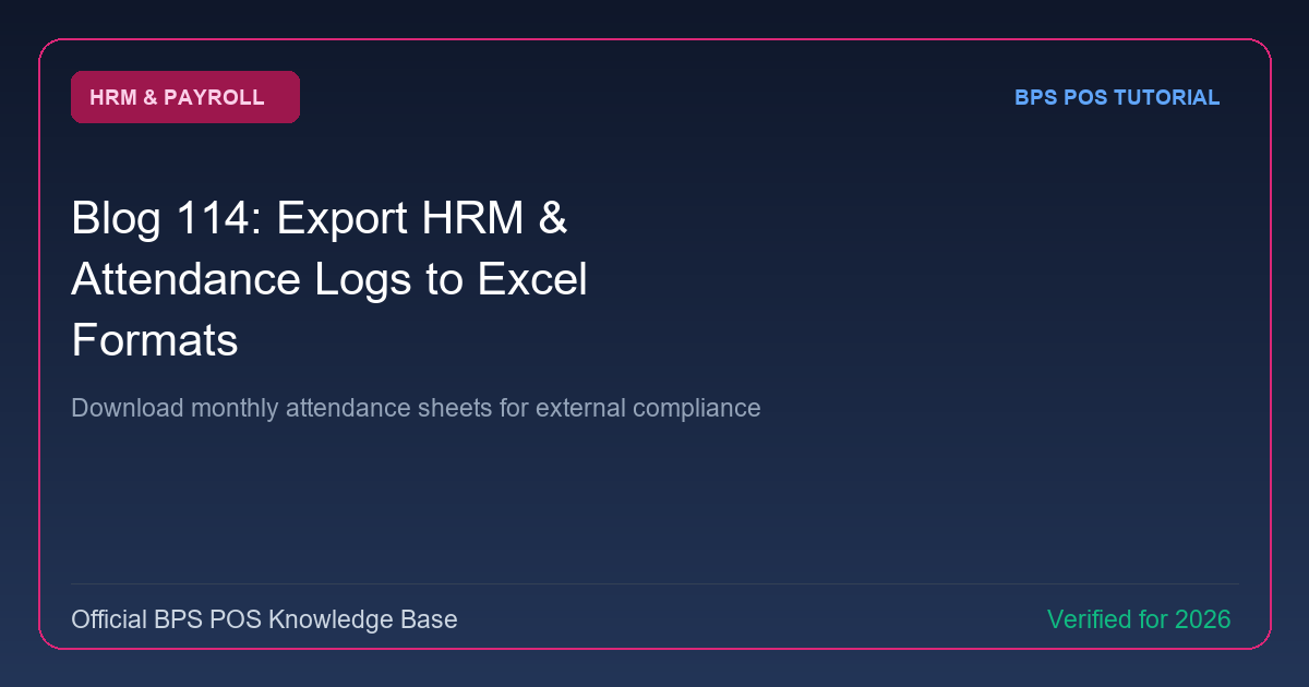 How to Export HRM & Attendance Logs to Excel in BPS POS