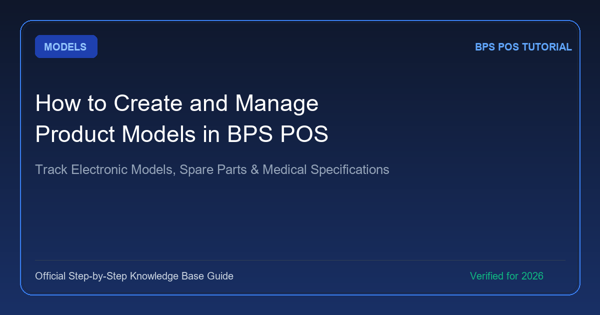 How to Create and Manage Product Models in BPS POS