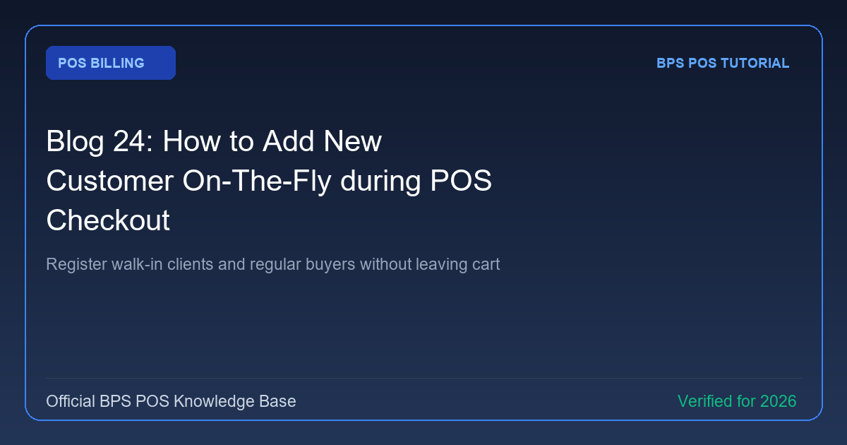 How to Add a New Customer On-The-Fly during POS Checkout