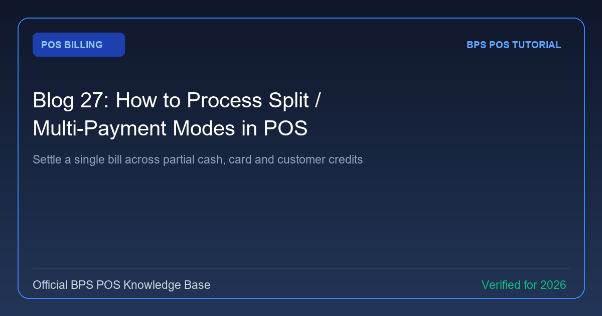 How to Process Split / Multi-Payment Modes on a Single Invoice