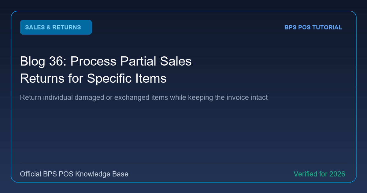 How to Process Partial Sales Returns for Specific Items on an Invoice