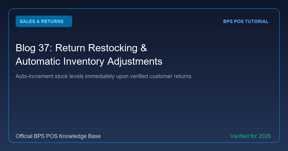 How to Handle Return Restocking and Automatic Inventory Adjustments