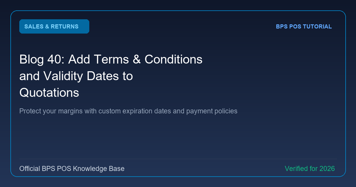How to Add Terms & Conditions, Validity Dates, and Custom Notes to Quotations