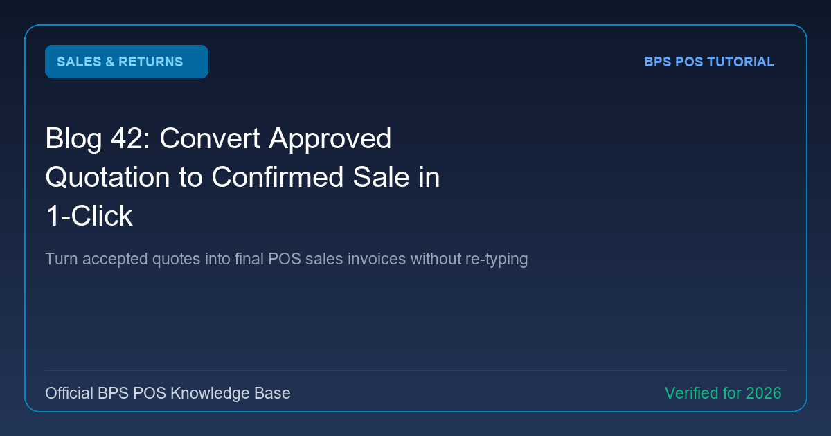 How to Convert an Approved Quotation into a Confirmed Sale / Invoice in 1-Click