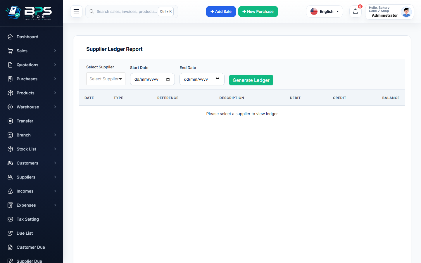 BPS POS Supplier Purchase and Return Analytical Report
